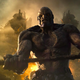 Darkseid gripping a weapon as a spaceship looms in the background behind him in Zack Snyder’s Justice League.